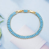 Türkis-Tennisarmband Vertéa in Gold