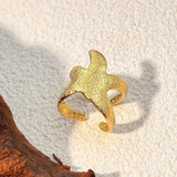 Verstellbarer Retro-Goldring „Seestern“