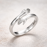Verstellbarer Ring „Umarmung“ in Weißgold – Ansicht 3