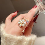 Verstellbarer Ring mit Perlen – Ansicht 2