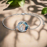 Verstellbares Armband mit Hundeanhänger in Weißgold – Ansicht 3