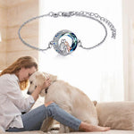 Verstellbares Armband mit Hundeanhänger in Weißgold – Ansicht 5