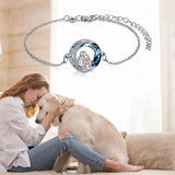 Verstellbares Armband mit Hundeanhänger in Weißgold – Ansicht 5