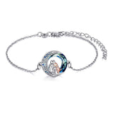 Verstellbares Armband mit Hundeanhänger in Weißgold – Ansicht 6