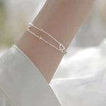 Verstellbares Armband mit Herz in Weißgold – Ansicht 4