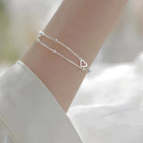 Verstellbares Armband mit Herz in Weißgold – Ansicht 4