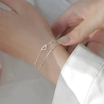 Verstellbares Armband mit Herz in Weißgold