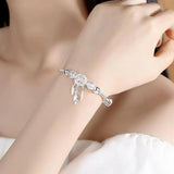Verstellbares Traumfänger-Armband in Weißgold – Ansicht 3