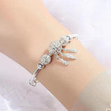 Verstellbares Traumfänger-Armband in Weißgold – Ansicht 4