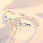 Verstellbares Traumfänger-Armband in Weißgold