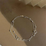 Verstellbares Weißgold-Armband mit Herz – Ansicht 2