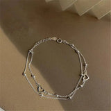 Verstellbares Weißgold-Armband mit Herz – Ansicht 2
