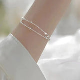 Verstellbares Weißgold-Armband mit Herz – Ansicht 4