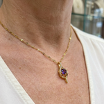 Amethyst-Halskette „Wirbel“ Vespera in Gold