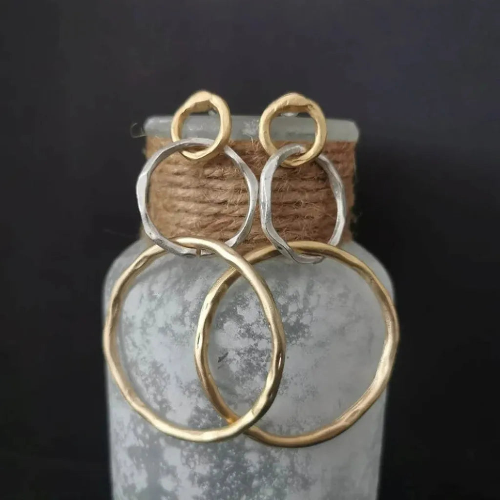 Vintage-Ohrringe in Gold und Weißgold