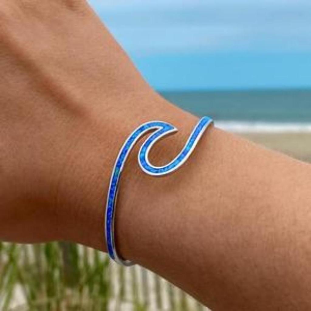 Weißgold-Armband „Opal des Meeres“