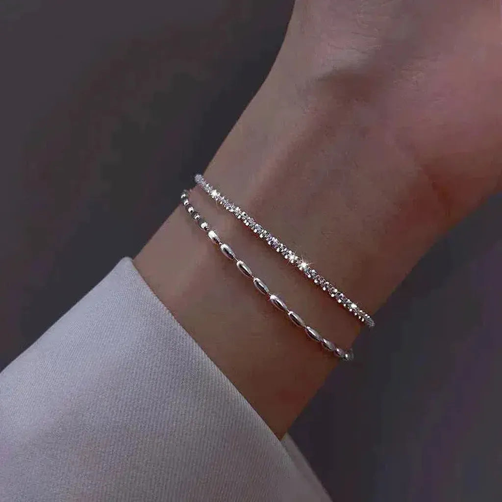 Weißgold-Armband mit Zirkonia