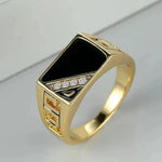 Weißgoldring mit Gold und Kristallen