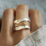 Weißgoldring mit Goldfäden – Ansicht 2
