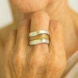 Weißgoldring mit Goldfäden – Ansicht 3
