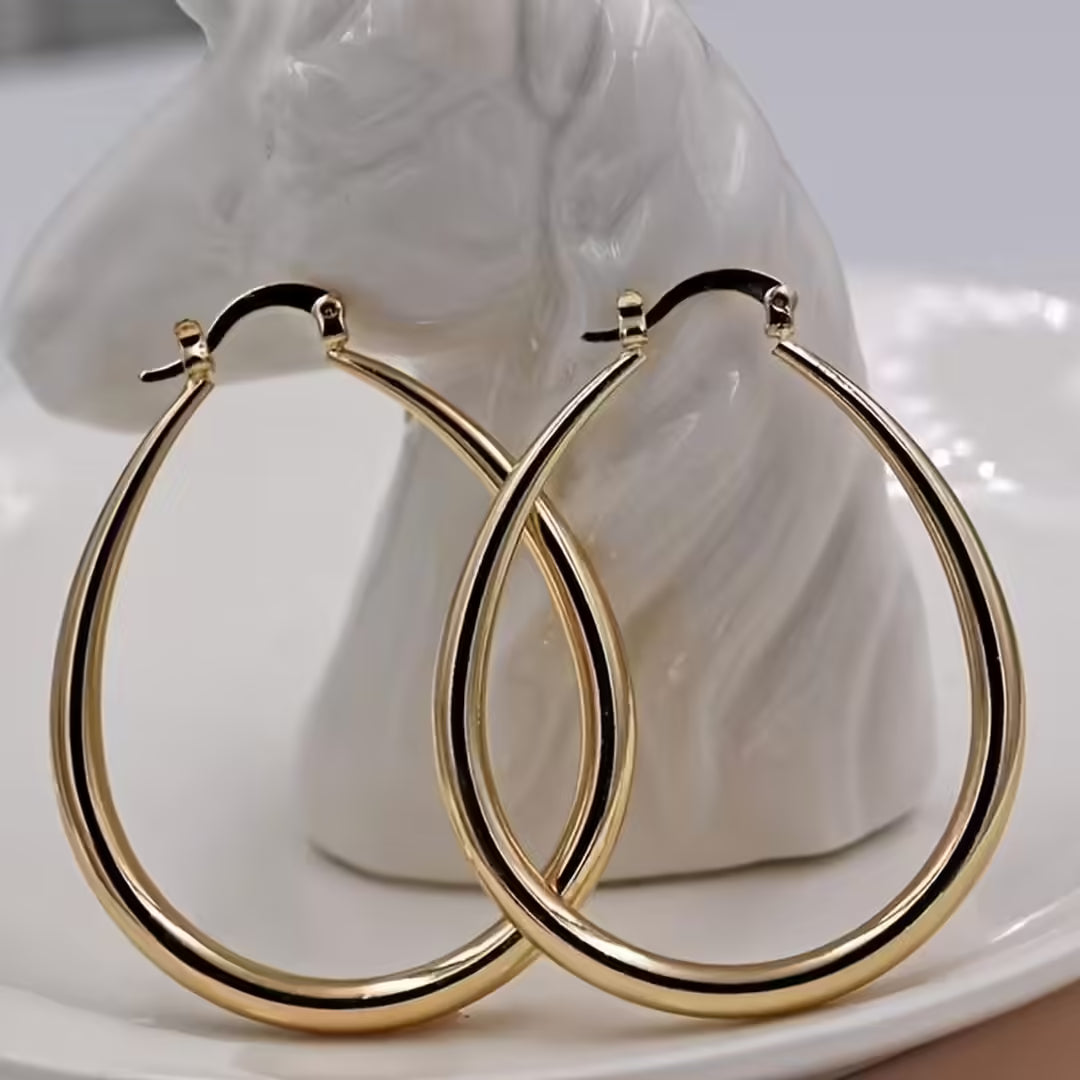 Tropfen-Creolen in Gold, Ansicht 2