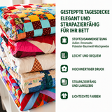 3-teiliges gestepptes Bettwäsche-Set – Vintage-Reise