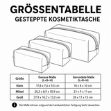 Gesteppte Kosmetiktasche mit glänzenden Blütenblättern