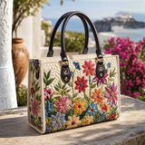 Stepptasche Blumenwiese – gesteppte Henkeltasche für Damen