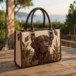 Stepptasche Brauner Labrador Portrait – gesteppte Henkeltasche für Damen