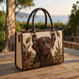 Stepptasche Brauner Labrador Portrait – gesteppte Henkeltasche für Damen