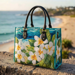 Stepptasche Frangipani-Blüten – gesteppte Henkeltasche für Damen