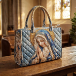 Stepptasche Gebet zur Jungfrau Maria – gesteppte Henkeltasche für Damen
