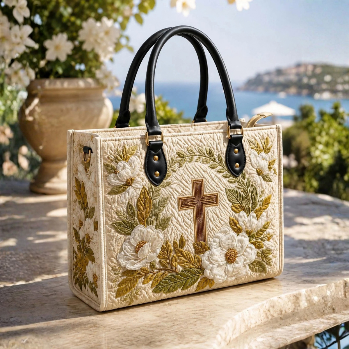 Stepptasche Heiliges Kreuz – gesteppte Henkeltasche für Damen