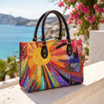 Stepptasche Hippie Sonne – gesteppte Henkeltasche für Damen