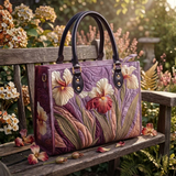 Stepptasche Irisblüten – gesteppte Henkeltasche für Damen