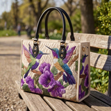 Stepptasche Kolibri & Blumen – gesteppte Henkeltasche für Damen