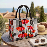 Stepptasche Kontrast Gartenblumen – gesteppte Henkeltasche für Damen