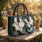 Stepptasche Magnolien & Kolibri – gesteppte Henkeltasche für Damen