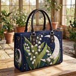 Stepptasche Maiglöckchen & Mond – gesteppte Henkeltasche für Damen