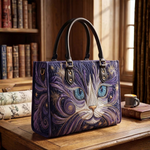 Stepptasche Mystische Katze – gesteppte Henkeltasche für Damen