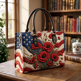 Stepptasche Sternenbanner Blüten – gesteppte Henkeltasche für Damen