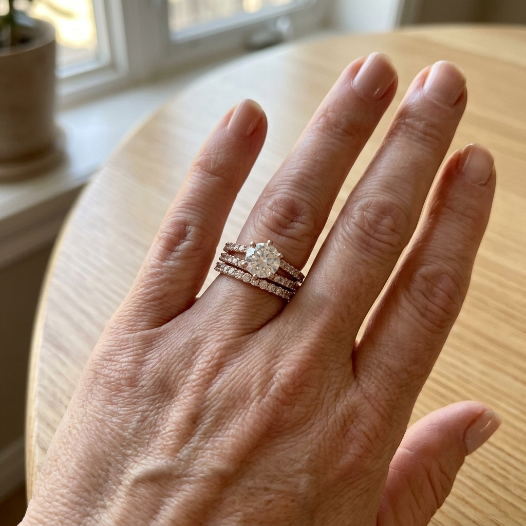 Ring-Set „Ewiger Glanz“ in Gold, Ansicht 3