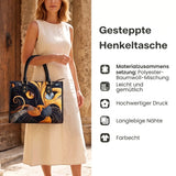 Stepptasche Weiße Magnolien – gesteppte Henkeltasche für Damen
