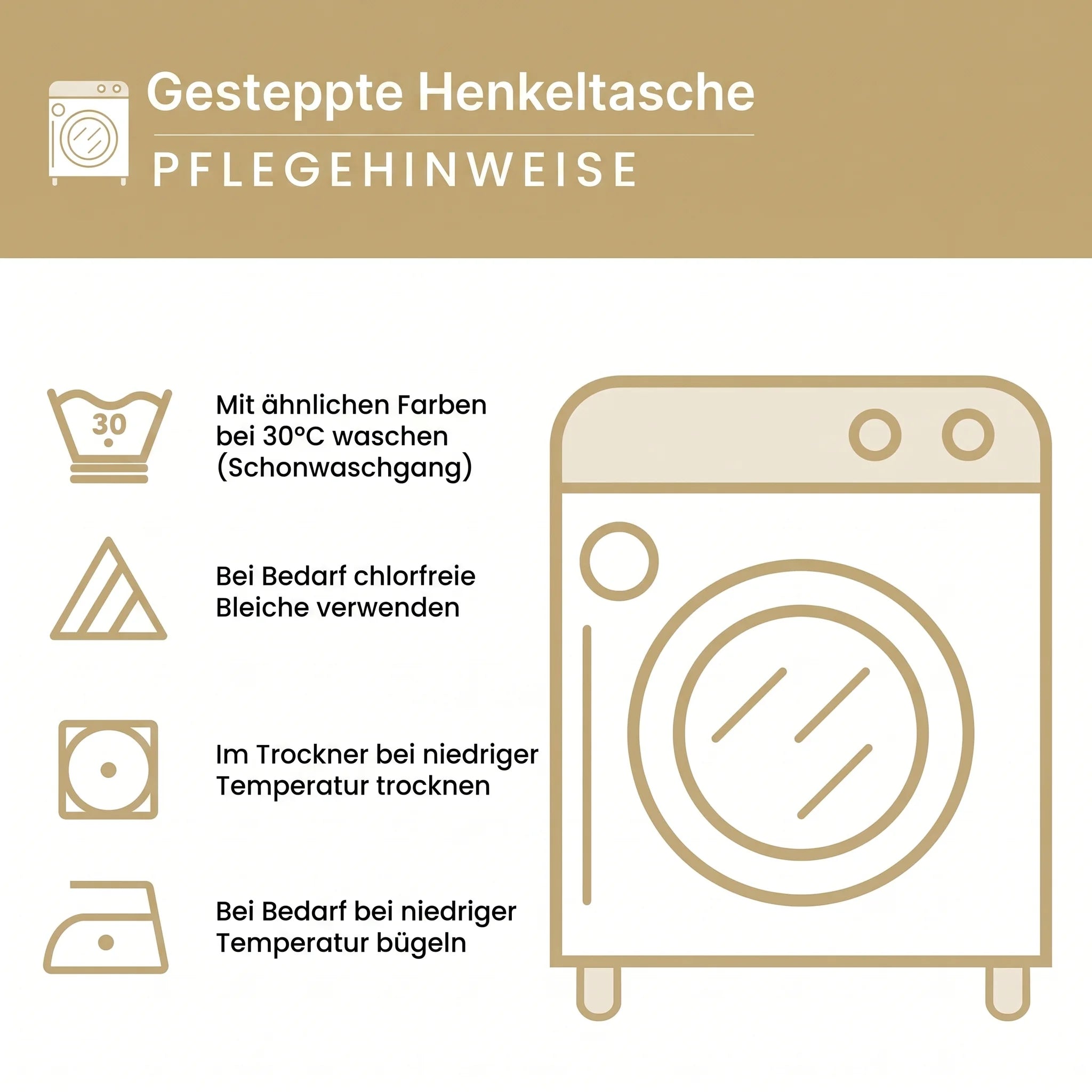 Stepptasche Weiße Magnolien – gesteppte Henkeltasche für Damen