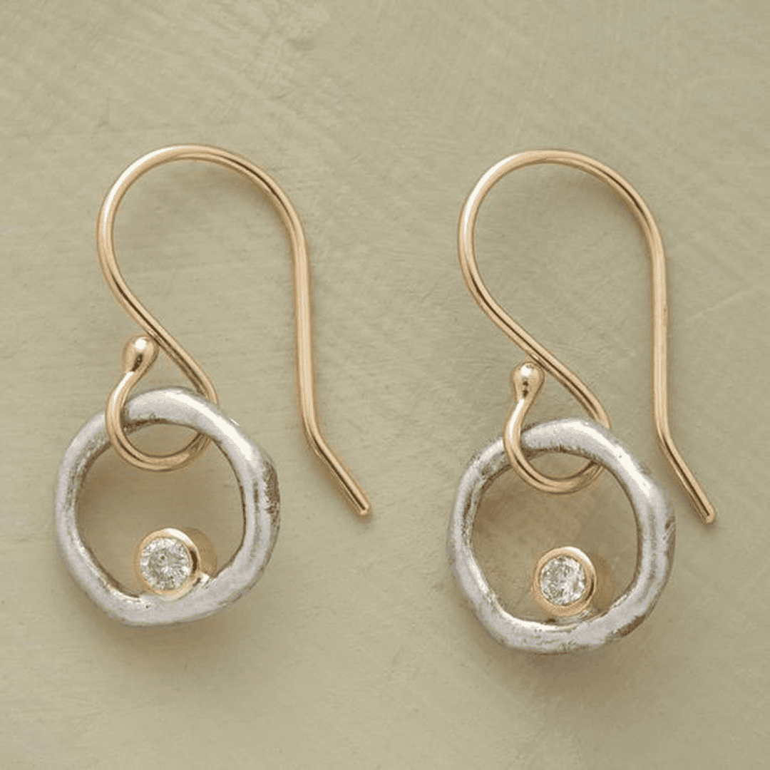 Ohrhänger mit Ring und kleinem Zirkonia