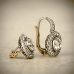 Vintage-Ohrringe mit Zirkonia in Gold und Silber, Ansicht 2